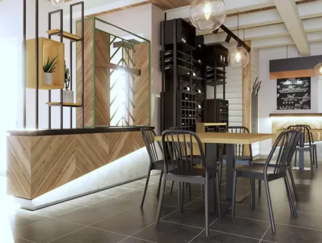 Design interior restaurant stil Cabană de Munte